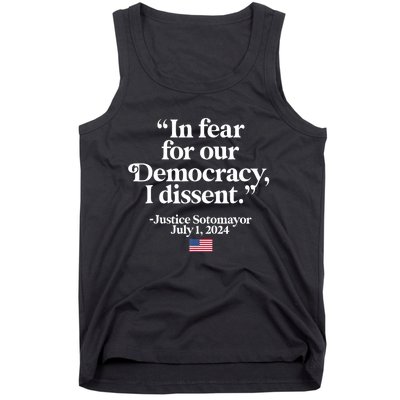 Scotus I Dissent Fear For Our Democracy Gifts Tank Top