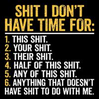 Shit I DonT Have Time For Funny Retro Sarcastic Drawstring Bag