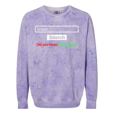 Search Israel Did You Mean Palestine | Free Gaza Quote Colorblast Crewneck Sweatshirt