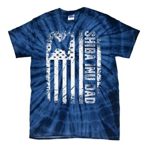 Shiba Inu Dad American Us Flag Dog Tie-Dye T-Shirt