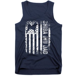 Shiba Inu Dad American Us Flag Dog Tank Top