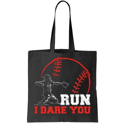 Steal I Dare You Baseball Catcher Baseball Player Tote Bag