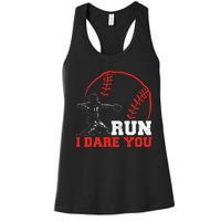 Steal I Dare You Baseball Catcher Baseball Player Women's Racerback Tank