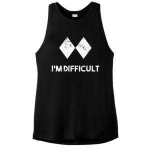 Ski IM Difficult Skiing Skier Snowboard Snowboarder Ladies PosiCharge Tri-Blend Wicking Tank