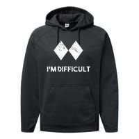 Ski IM Difficult Skiing Skier Snowboard Snowboarder Performance Fleece Hoodie