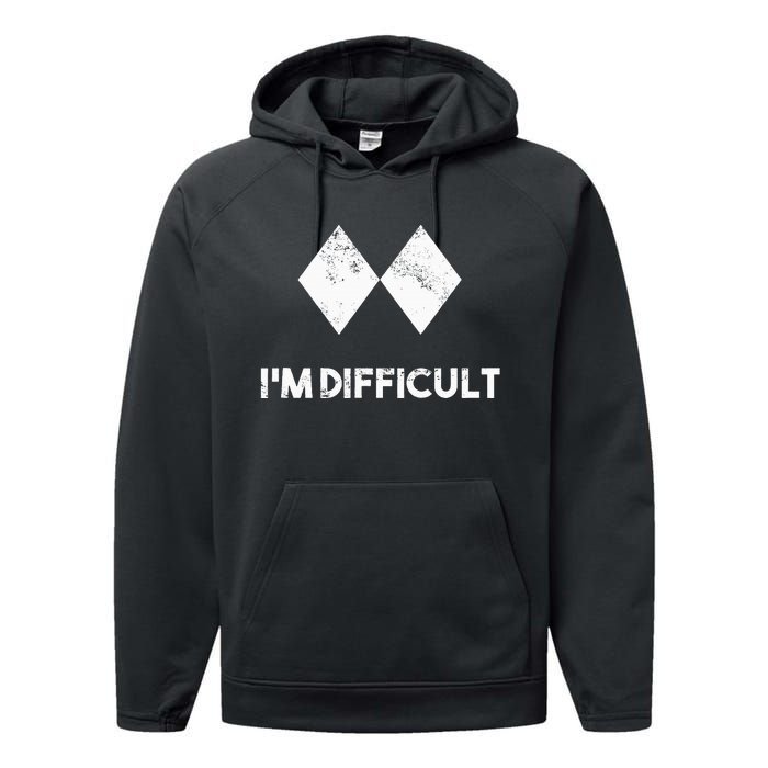 Ski IM Difficult Skiing Skier Snowboard Snowboarder Performance Fleece Hoodie