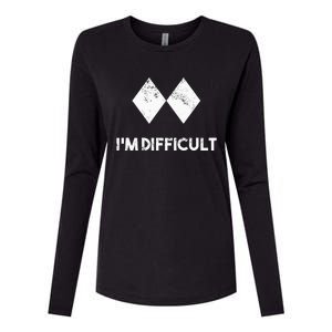 Ski IM Difficult Skiing Skier Snowboard Snowboarder Womens Cotton Relaxed Long Sleeve T-Shirt