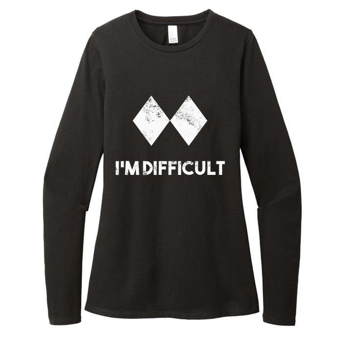 Ski IM Difficult Skiing Skier Snowboard Snowboarder Womens CVC Long Sleeve Shirt