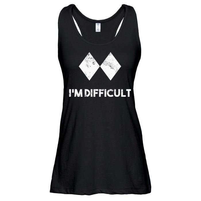 Ski IM Difficult Skiing Skier Snowboard Snowboarder Ladies Essential Flowy Tank