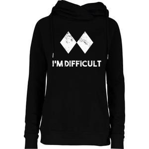 Ski IM Difficult Skiing Skier Snowboard Snowboarder Womens Funnel Neck Pullover Hood