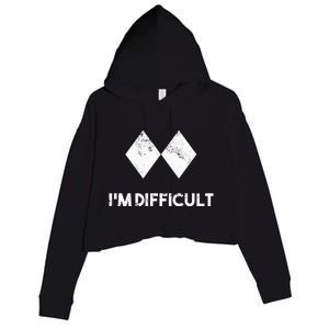 Ski IM Difficult Skiing Skier Snowboard Snowboarder Crop Fleece Hoodie