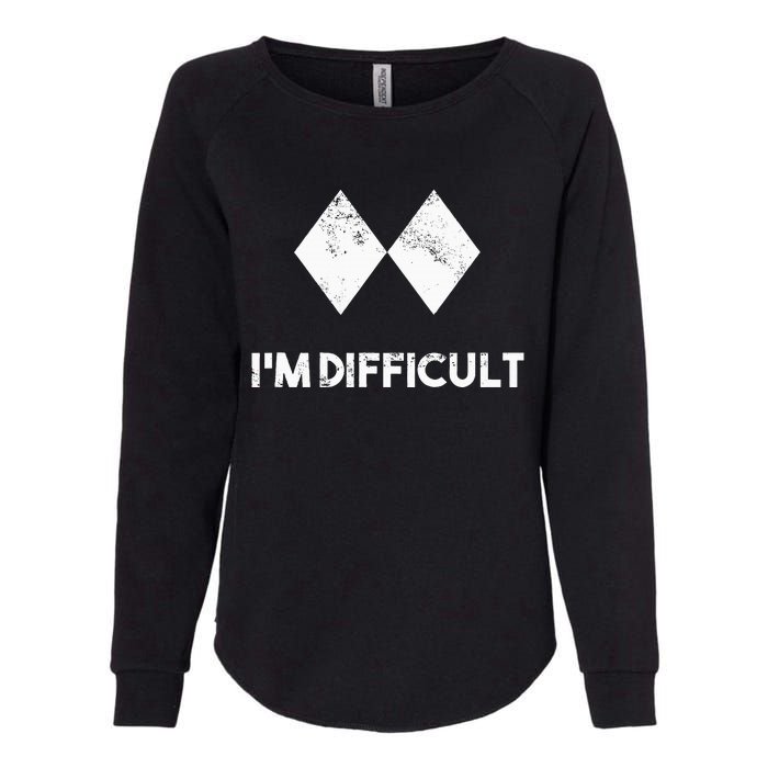 Ski IM Difficult Skiing Skier Snowboard Snowboarder Womens California Wash Sweatshirt