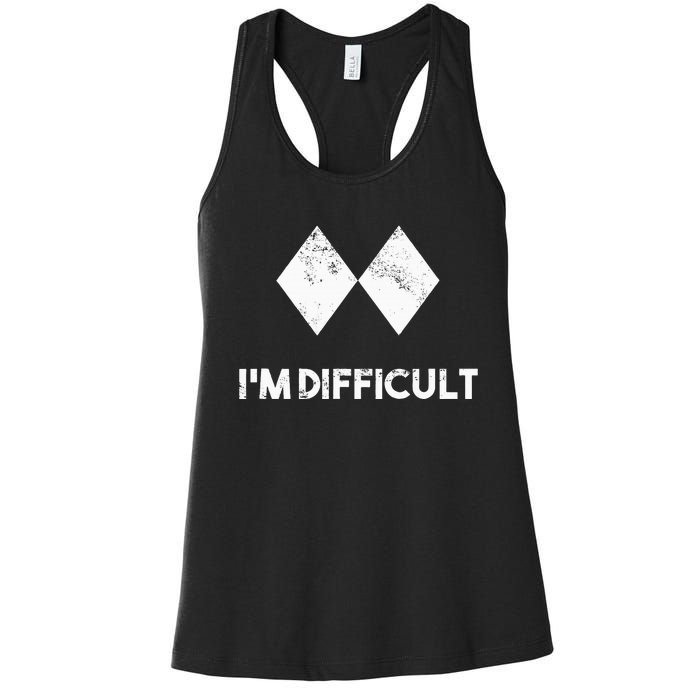 Ski IM Difficult Skiing Skier Snowboard Snowboarder Women's Racerback Tank