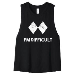 Ski IM Difficult Skiing Skier Snowboard Snowboarder Women's Racerback Cropped Tank