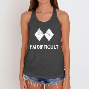 Ski IM Difficult Skiing Skier Snowboard Snowboarder Women's Knotted Racerback Tank