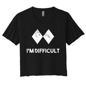 Ski IM Difficult Skiing Skier Snowboard Snowboarder Women's Crop Top Tee