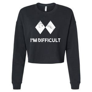 Ski IM Difficult Skiing Skier Snowboard Snowboarder Cropped Pullover Crew