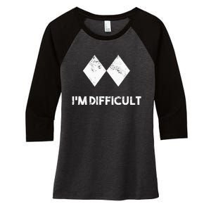 Ski IM Difficult Skiing Skier Snowboard Snowboarder Women's Tri-Blend 3/4-Sleeve Raglan Shirt