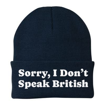 Sorry I DonT Speak British Funny Gag Gift Knit Cap Winter Beanie