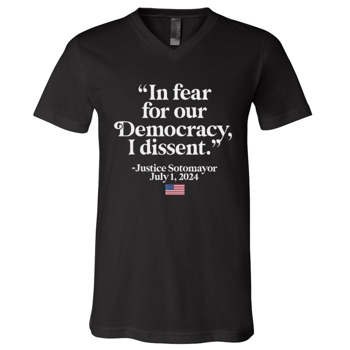 Scotus I Dissent Fear For Our Democracy Gifts V-Neck T-Shirt