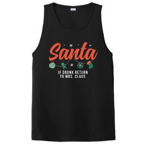 Santa If Drunk Return To Mrs Claus Funny Christmas Couples Cool Gift PosiCharge Competitor Tank