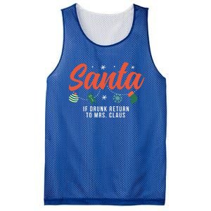 Santa If Drunk Return To Mrs Claus Funny Christmas Couples Cool Gift Mesh Reversible Basketball Jersey Tank