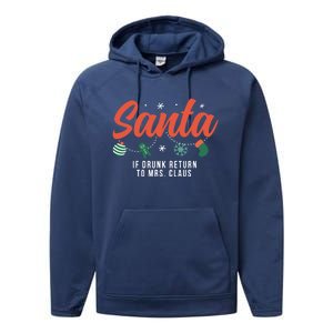 Santa If Drunk Return To Mrs Claus Funny Christmas Couples Cool Gift Performance Fleece Hoodie