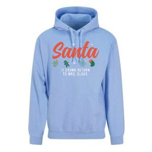 Santa If Drunk Return To Mrs Claus Funny Christmas Couples Cool Gift Unisex Surf Hoodie