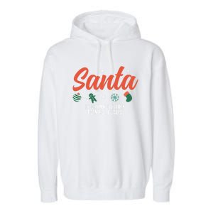 Santa If Drunk Return To Mrs Claus Funny Christmas Couples Cool Gift Garment-Dyed Fleece Hoodie