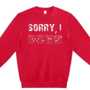 Sorry I DGAF Funny Hidden Message Guitar Chords For Lover Premium Crewneck Sweatshirt