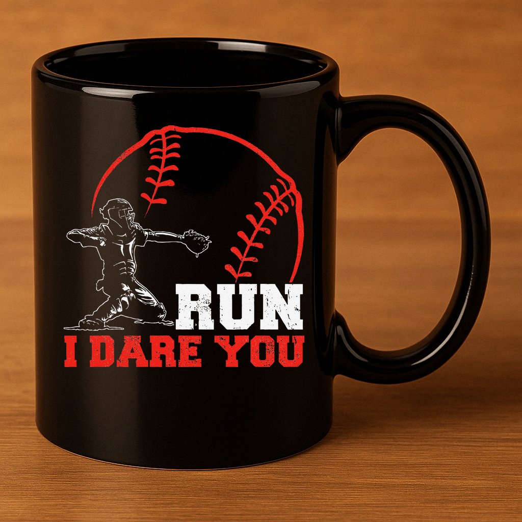 Steal I Dare You Baseball Catcher Baseball Player 11oz C Handle Ceramic Mug