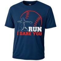 Steal I Dare You Baseball Catcher Baseball Player Cooling Performance Crew T-Shirt