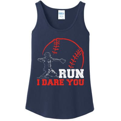 Steal I Dare You Baseball Catcher Baseball Player Ladies Essential Tank