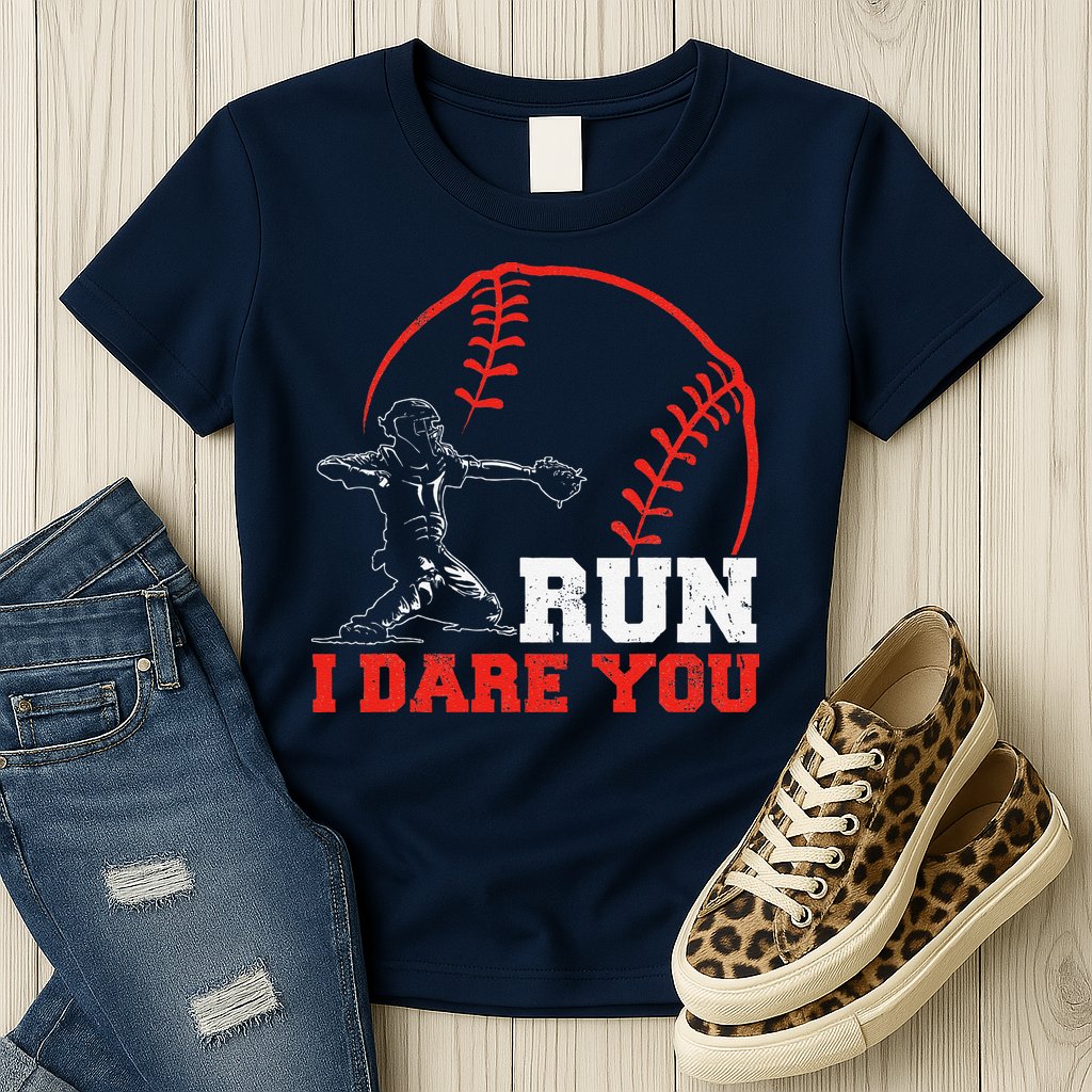 Steal I Dare You Baseball Catcher Baseball Player Womens T-Shirt