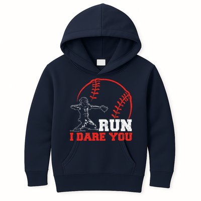Steal I Dare You Baseball Catcher Baseball Player Kids Hoodie