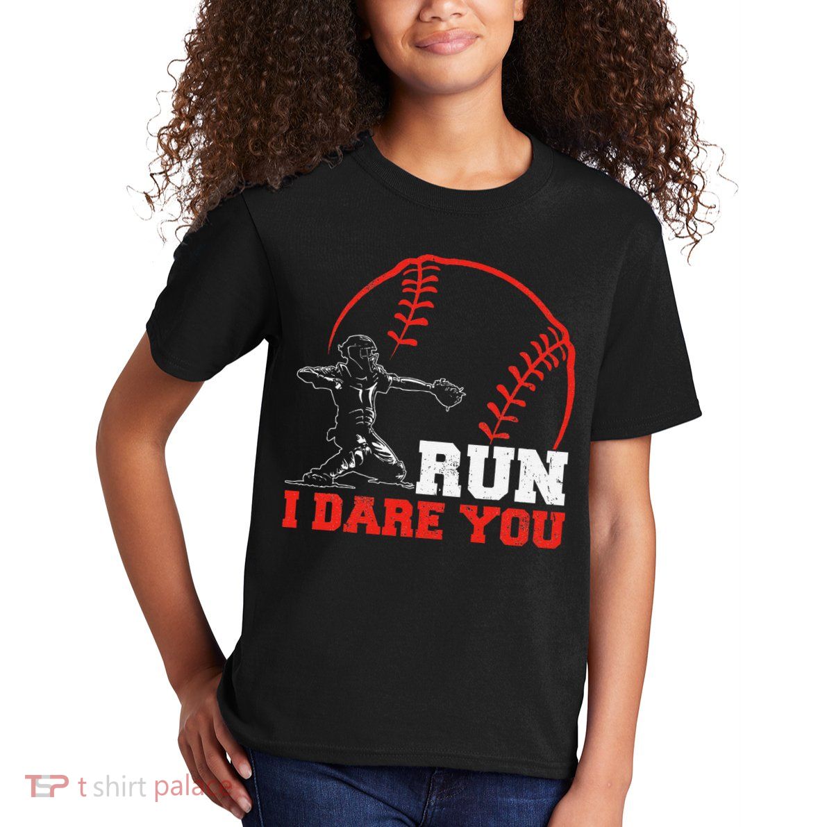 Steal I Dare You Baseball Catcher Baseball Player Kids T-Shirt