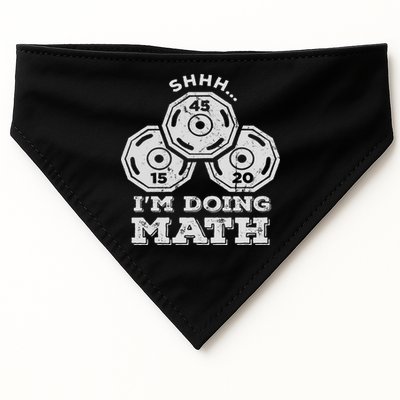 Shhh I'm Doing Math Funny Weight Lifting Workout Training USA-Made Doggie Bandana