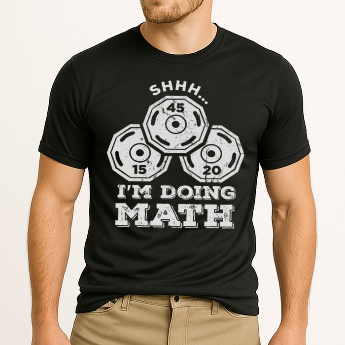 Shhh I'm Doing Math Funny Weight Lifting Workout Training Cooling Performance Crew T-Shirt