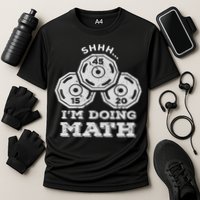 Shhh I'm Doing Math Funny Weight Lifting Workout Training Cooling Performance Crew T-Shirt