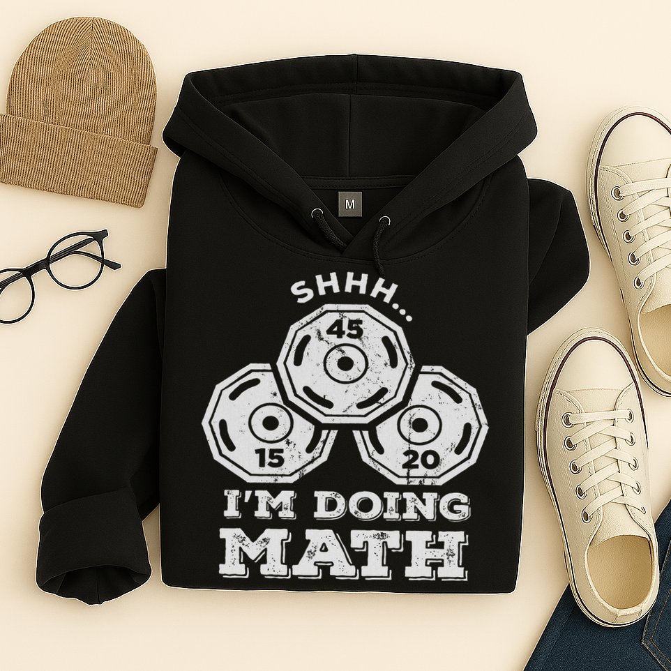 Shhh I'm Doing Math Funny Weight Lifting Workout Training Hoodie