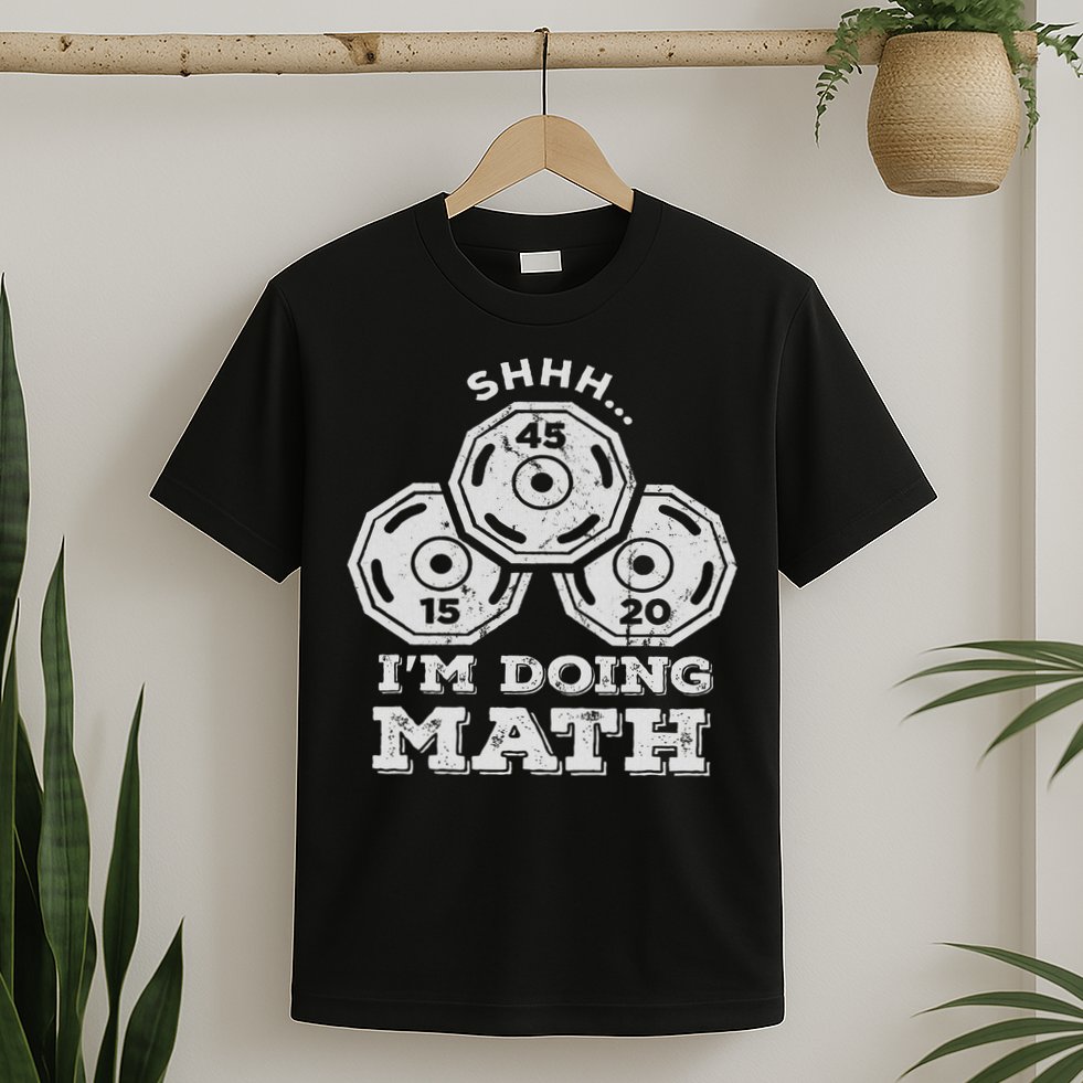 Shhh I'm Doing Math Funny Weight Lifting Workout Training T-Shirt