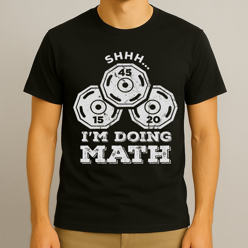 Shhh I'm Doing Math Funny Weight Lifting Workout Training T-Shirt
