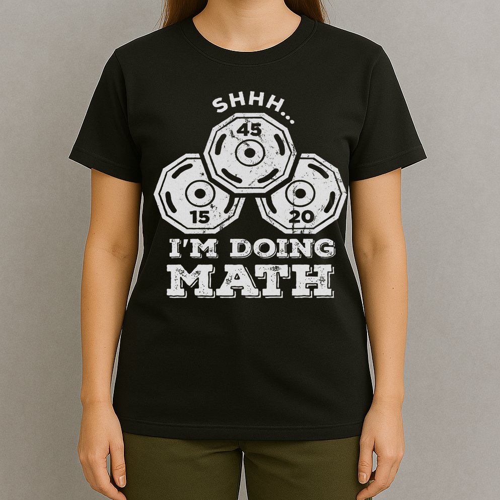 Shhh I'm Doing Math Funny Weight Lifting Workout Training T-Shirt