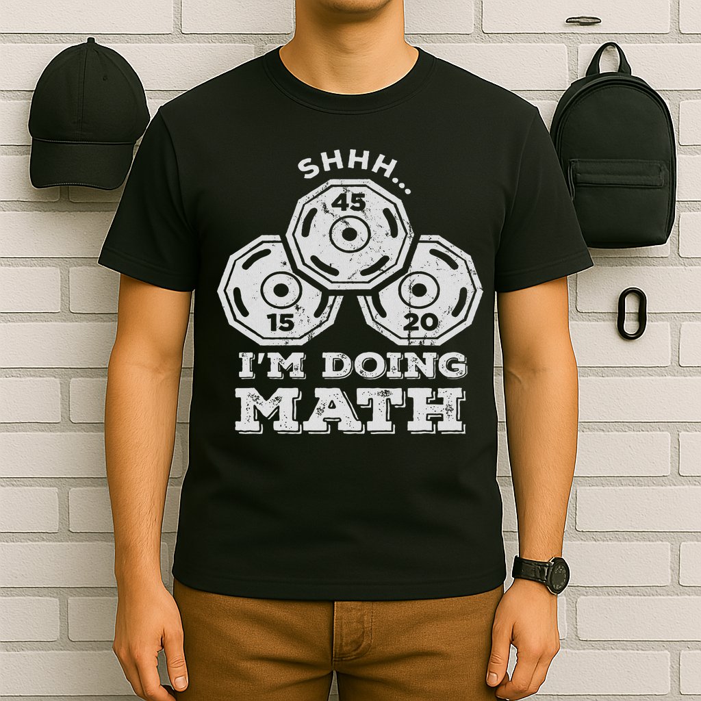 Shhh I'm Doing Math Funny Weight Lifting Workout Training T-Shirt
