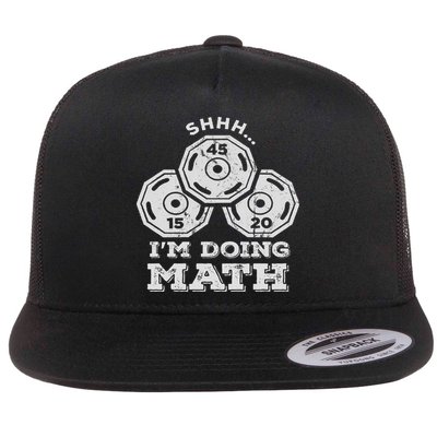 Shhh I'm Doing Math Funny Weight Lifting Workout Training Flatbill Hat