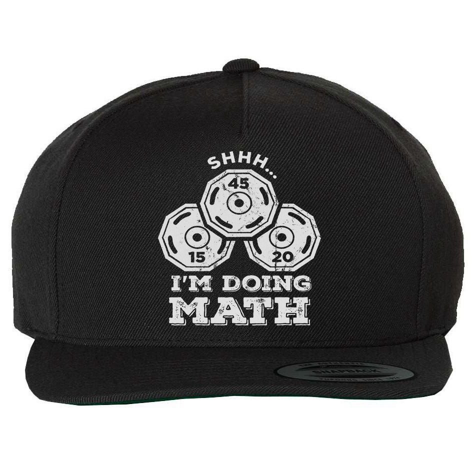 Shhh I'm Doing Math Funny Weight Lifting Workout Training Wool Snapback Cap