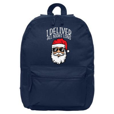 Santa I Deliver All Night Funny Christmas Naughty Xmas Adult 16 in Basic Backpack