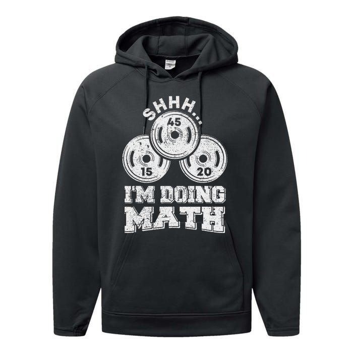 Shhh IM Doing Math Funny Weight Lifting Workout Training Performance Fleece Hoodie