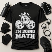 Shhh IM Doing Math Funny Weight Lifting Workout Training Cooling Performance Crew T-Shirt