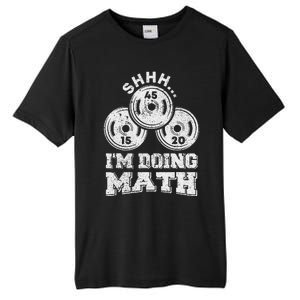 Shhh IM Doing Math Funny Weight Lifting Workout Training Tall Fusion ChromaSoft Performance T-Shirt